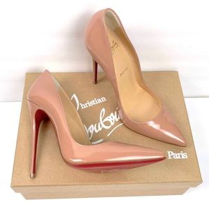Christian Louboutin So Kate 120 Patent Leather Pump Heel Stiletto Nude 38